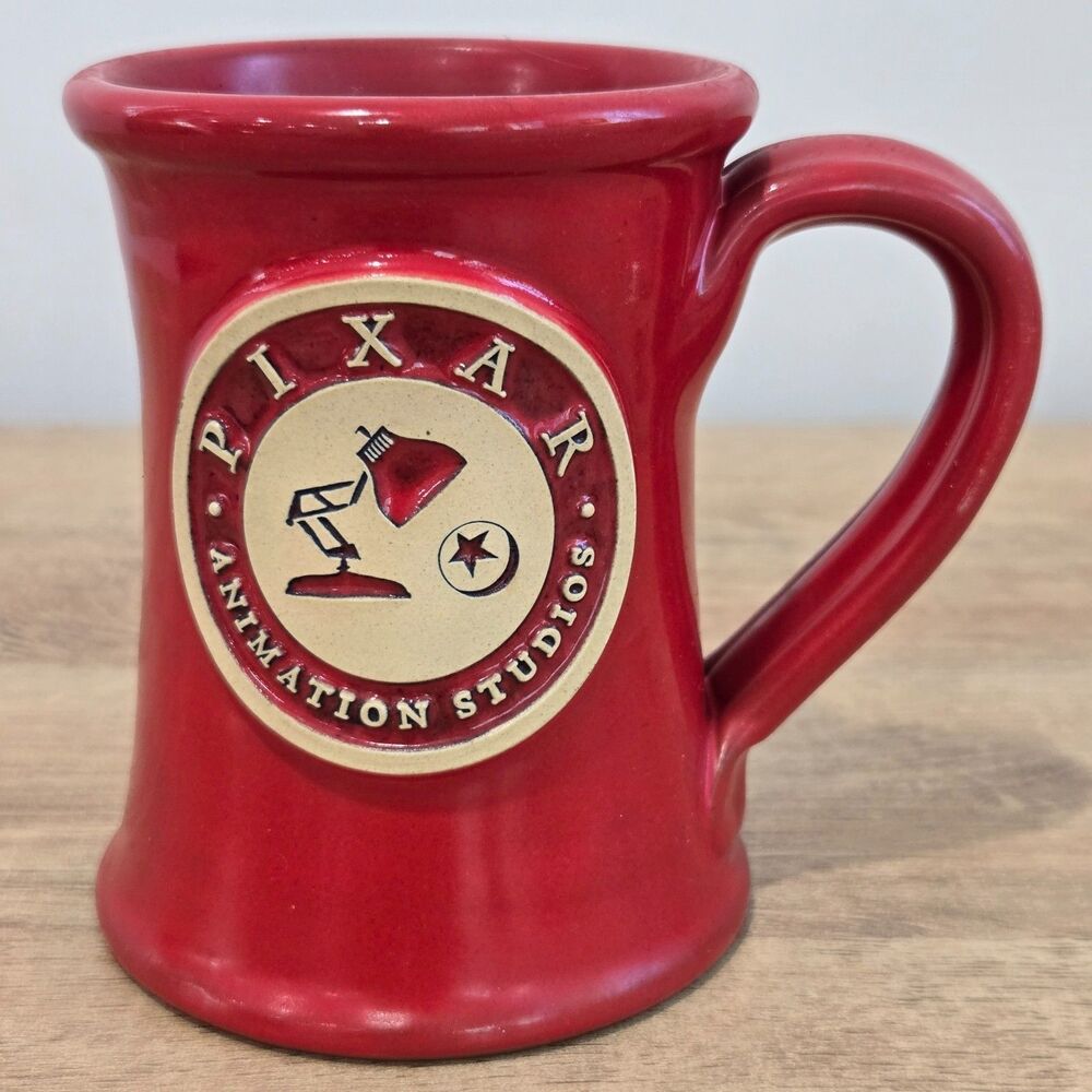 Deneen Pottery Mug Pixar Animation Studios‎ 2014 Hand Thrown USA Red 4.5"